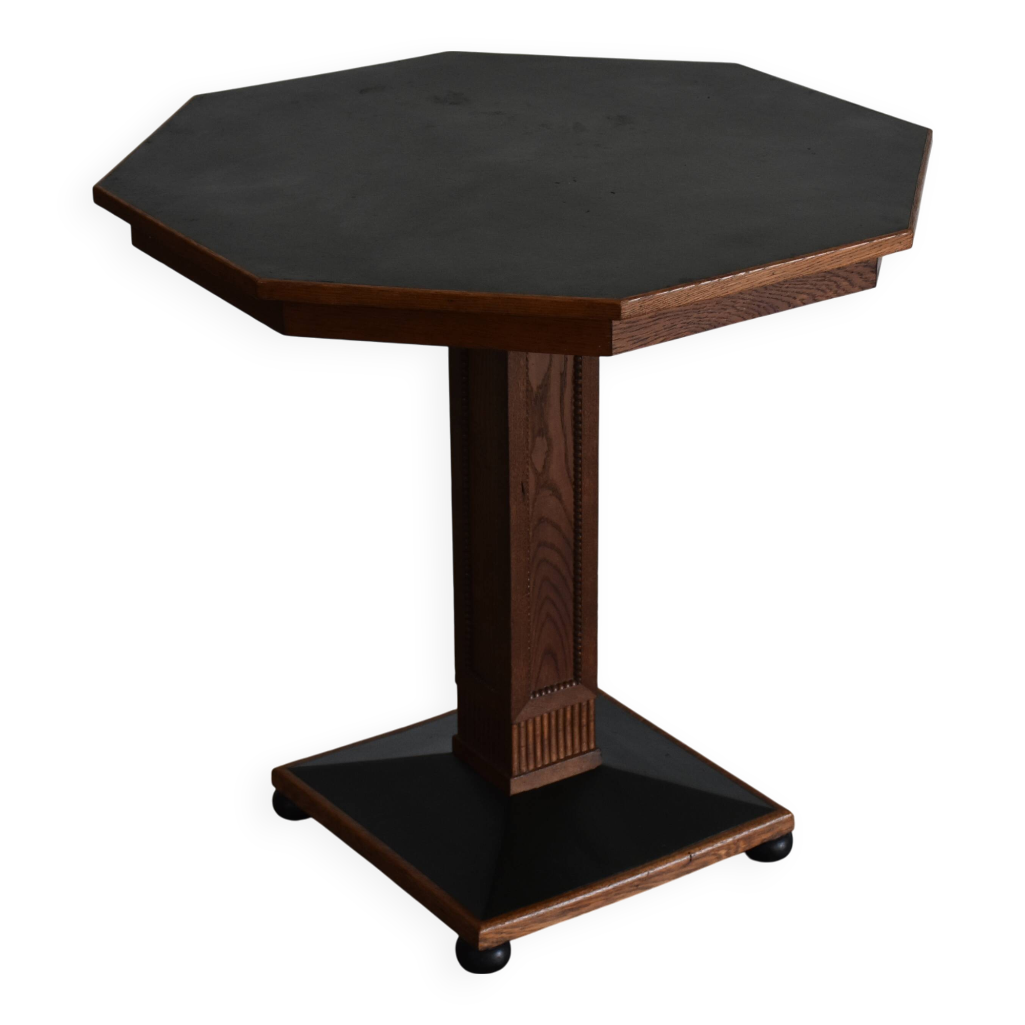 Antique octagonal oak table, 1920s