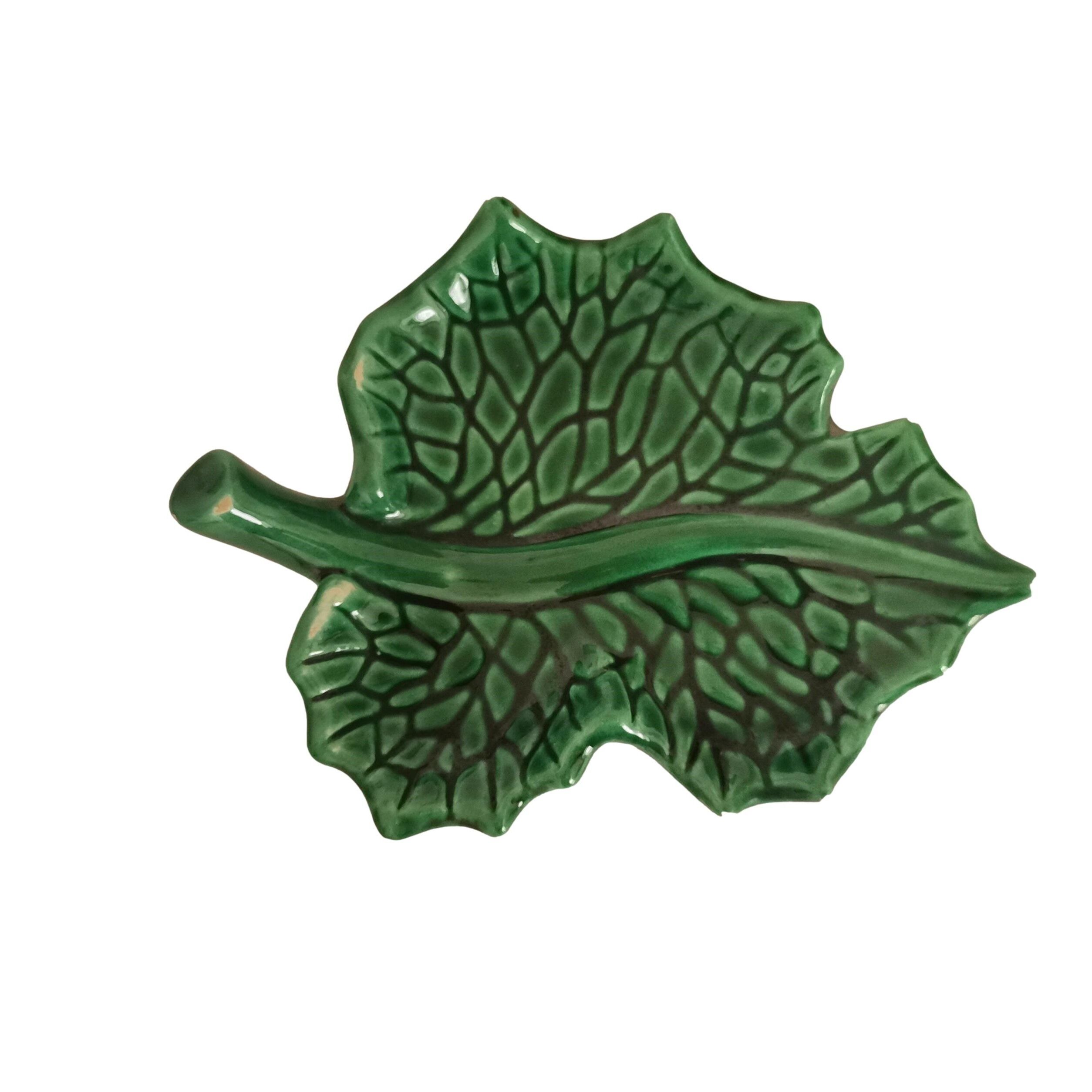 Green leaf trinket bowl by Vallauris