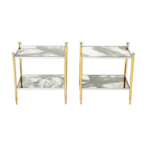 Paire de tables bouts canapé laiton