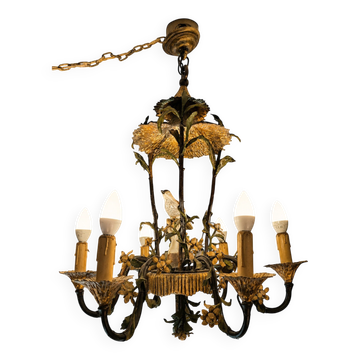 Naturalist Lustre with Birds, Flowers, and Foliage