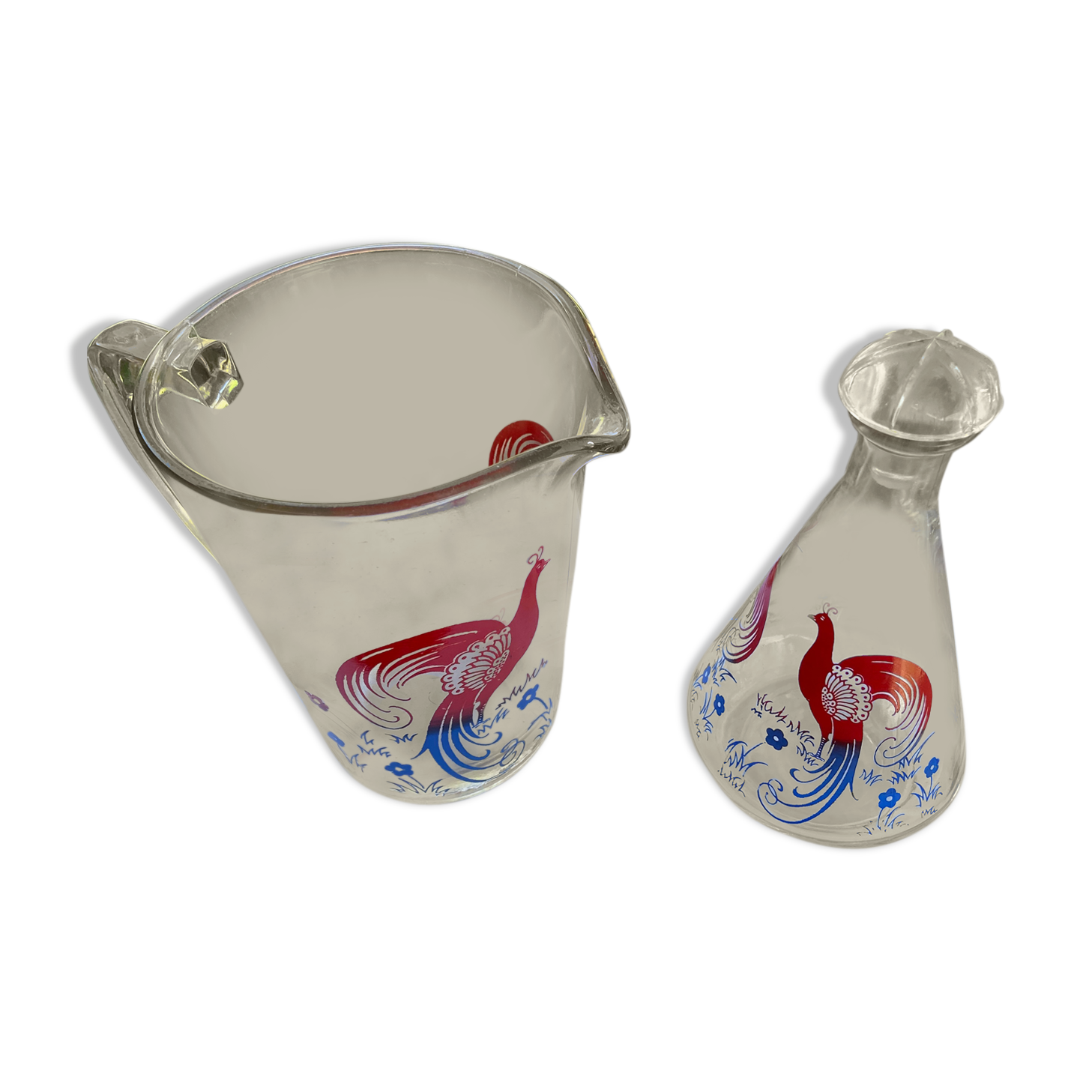 1950s glass carafe and broc