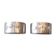 Art deco towel rings "madame" "sir" in silver metal