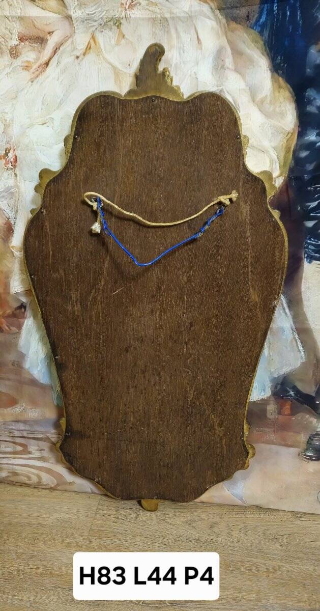 Antique gilded wooden mirror – rococo style / Louis XV / early 20th century