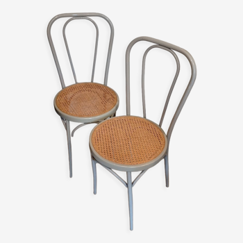 Metal and wood bistro chairs