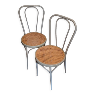 Metal and wood bistro chairs