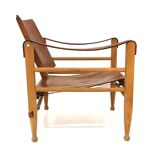 Leather “Safari” armchair, Aage Bruun & Son, Denmark, 1960s