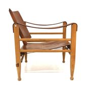 Leather “Safari” armchair, Aage Bruun & Son, Denmark, 1960s