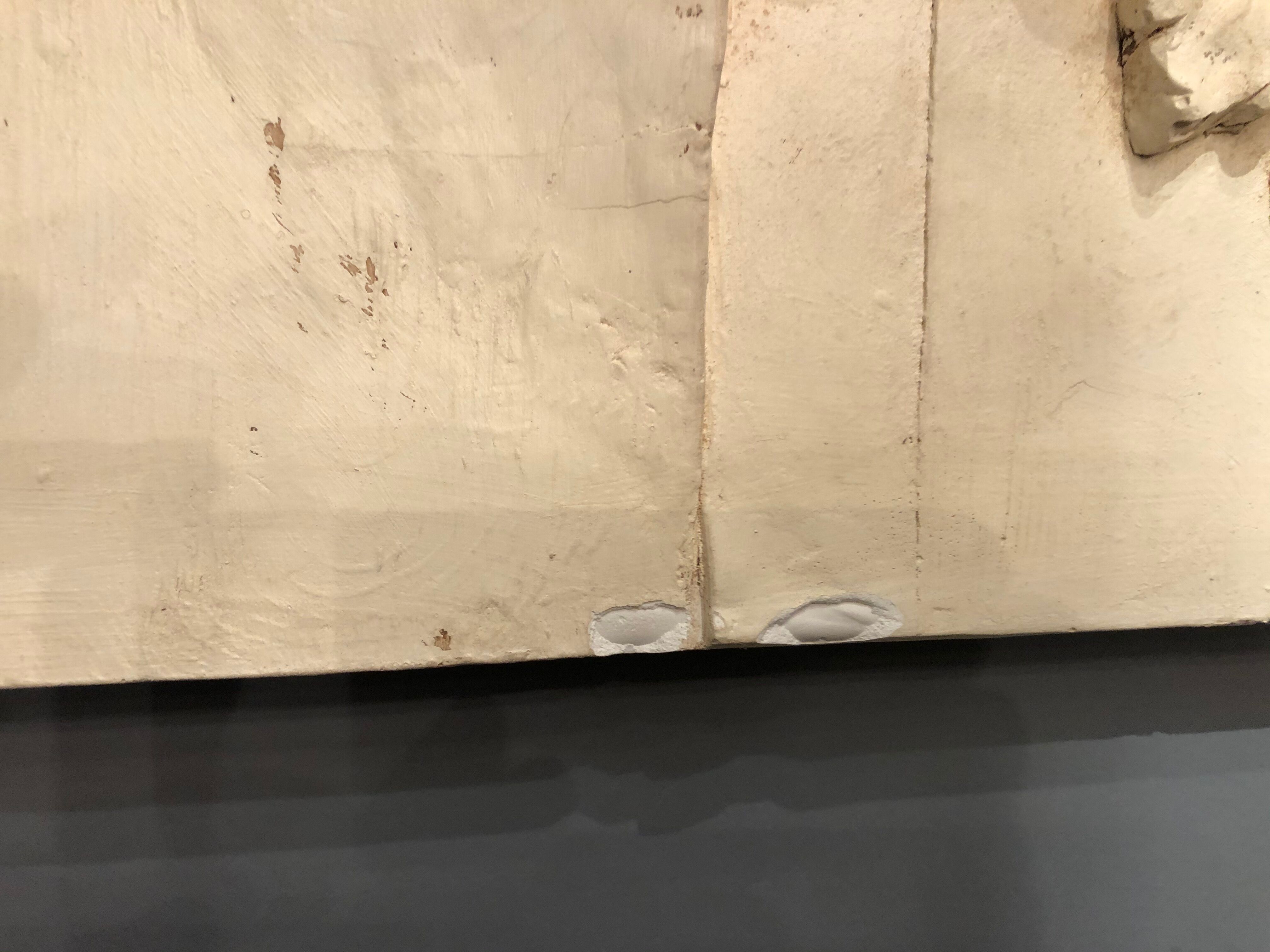 Charming artist mirror "at the vine" plaster of the 1990s 64x64cm