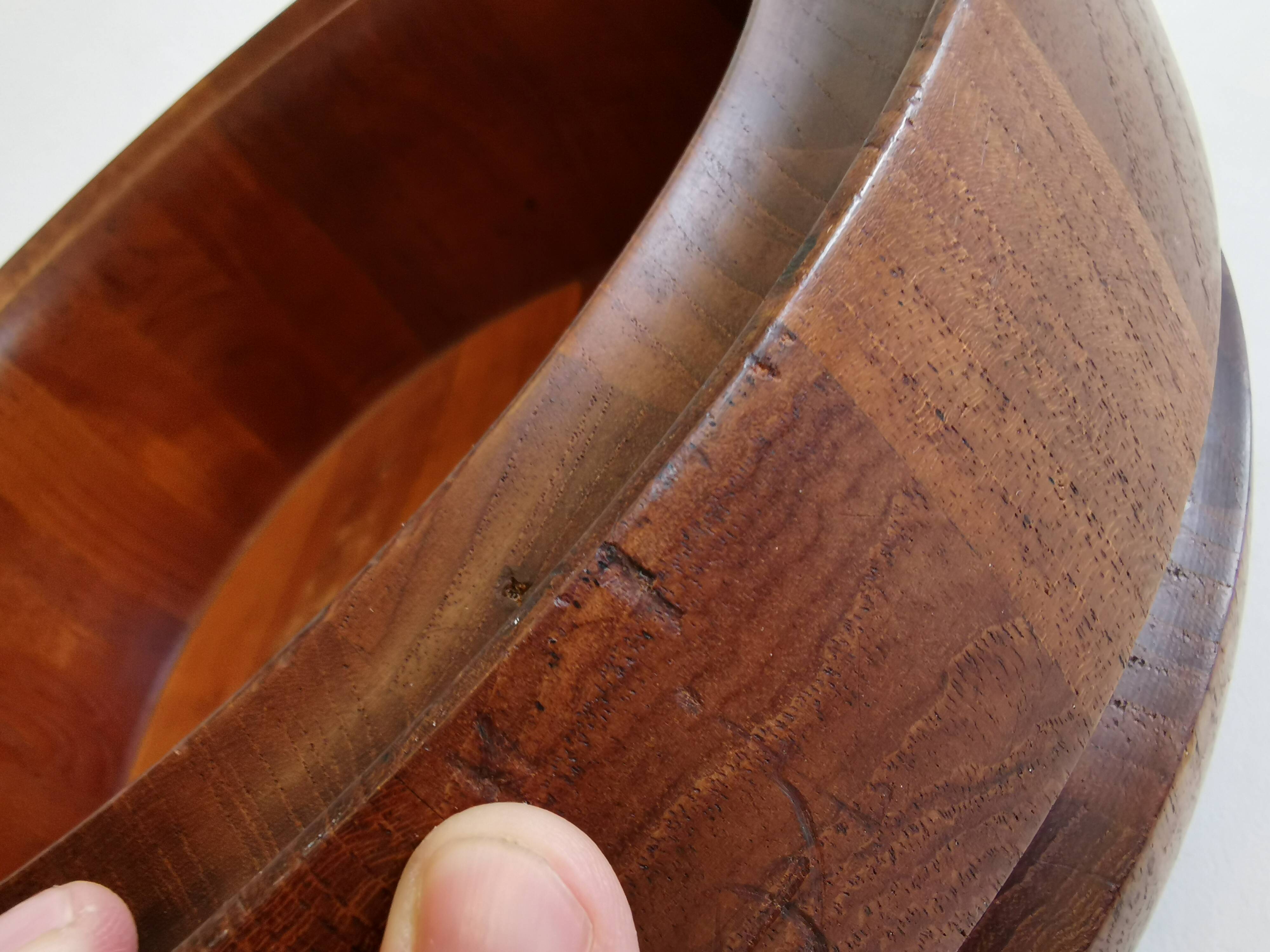 Huge Danish-designed bowl in solid teak.