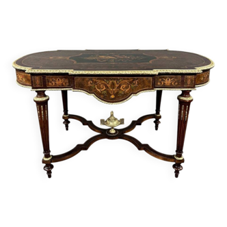Napoleon III Desk in Marquetry, 19th Century