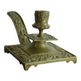 Bougeoir ancien en laiton français, bâtonnet de chambre