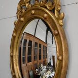 Ancient golden wood witch mirror - late 19th century