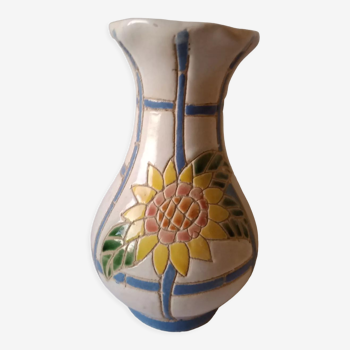 Vase art déco feuille de tournesol