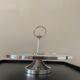 Marble cheese platter and silver metal 1970