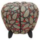 up to 3 Art Deco stools by Jindrich Halabala, leaf pattern, pouf, ottoman, 1930s