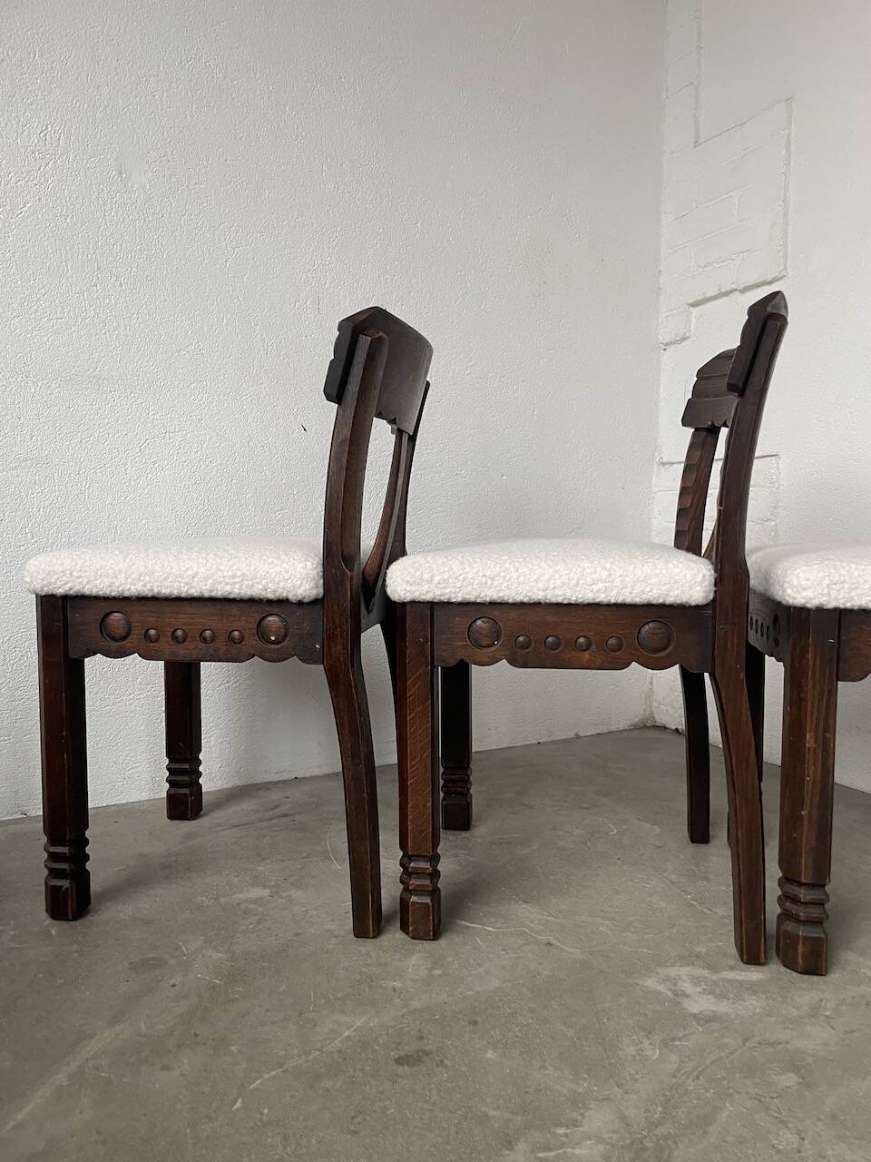 Set of 6 brutalist chairs from the 1940s