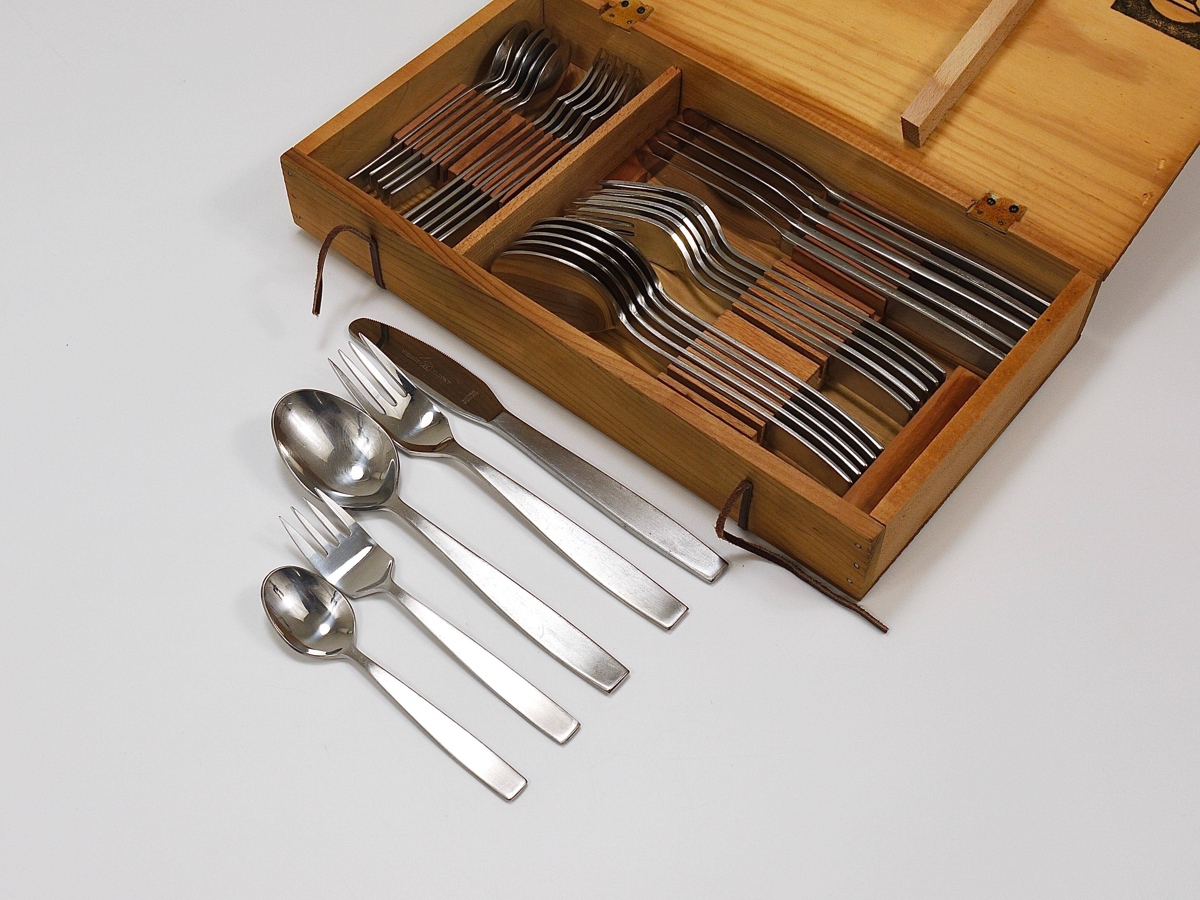 Boîte de couverts Helmut Alder Amboss 2050 pour six personnes, 30 pièces, Autriche, années 1950