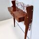 Ebonized Beech and Rose-Patterned Fabric Console with a Drawer, Italy