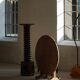19th-century sculptural French wine press in solid wood / pedestal
