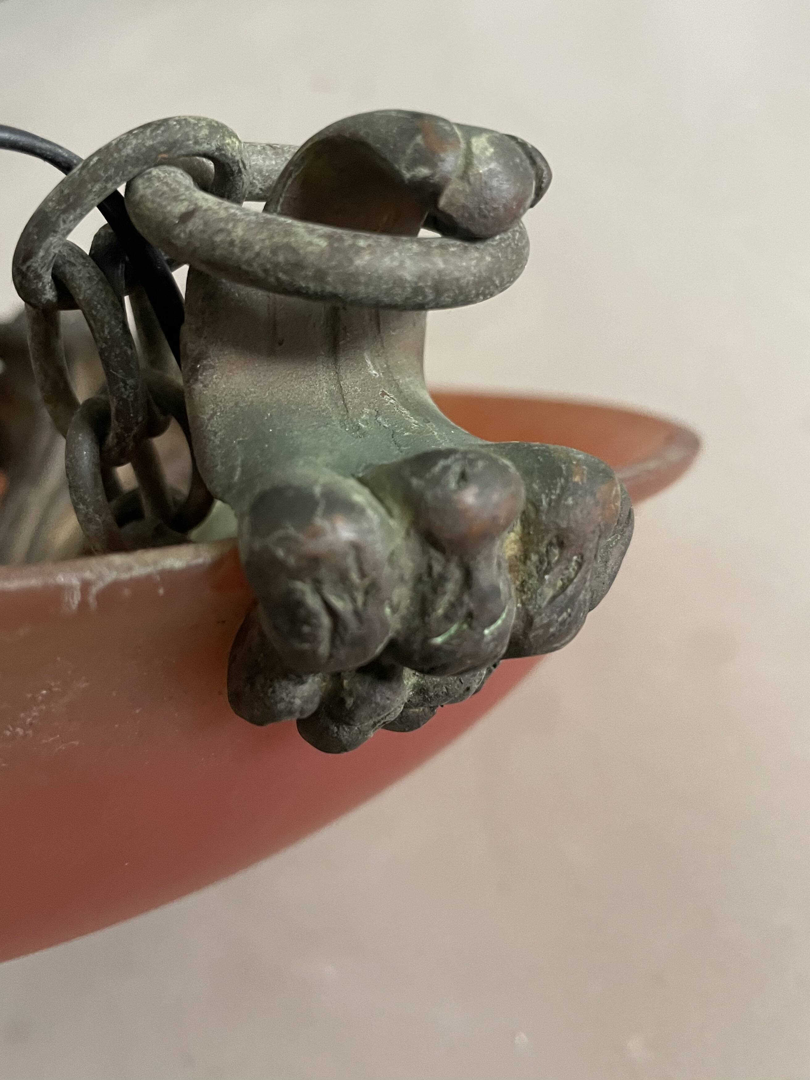 Art Deco pendant light in marbled glass