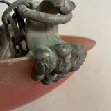 Art Deco pendant light in marbled glass