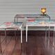 Nesting coffee tables in ceramic signed j. berlarti