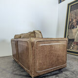 Roche Bobois 80s 2-seater leather sofa