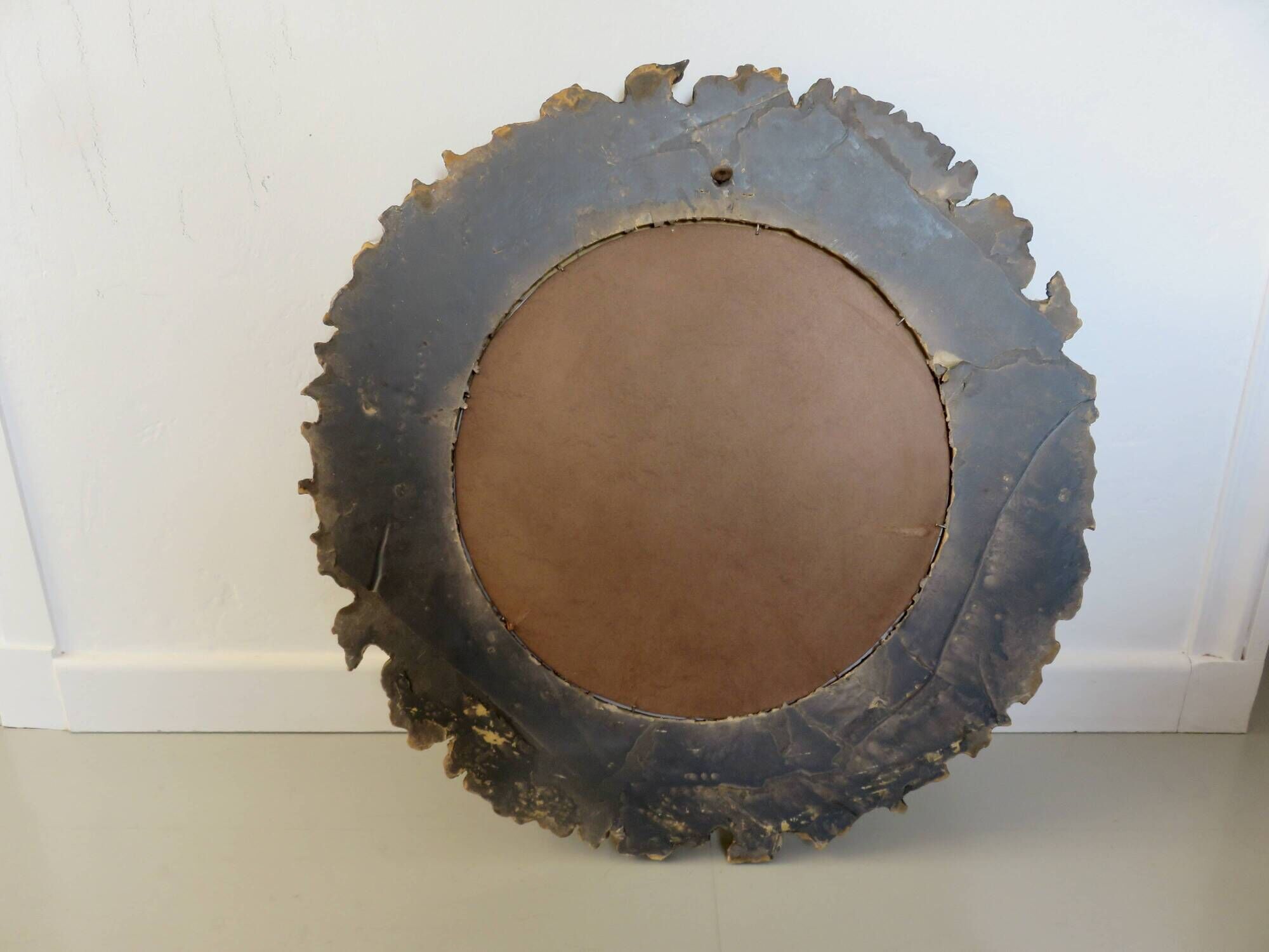 Large round wall mirror, baroque, floral pattern, rococo, 1970s