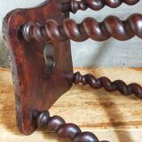 Tabouret ancien en bois massif tourné et sculpté