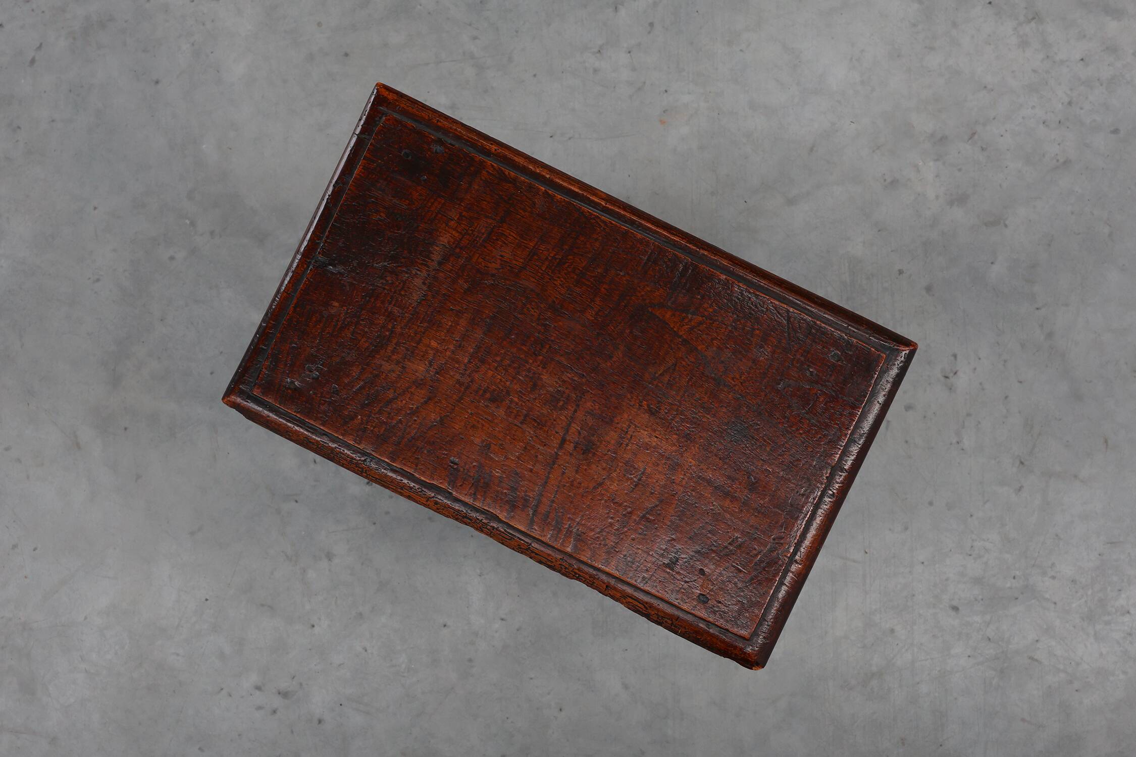 19th Century oak rectangular joint stool or table with turned legs, France