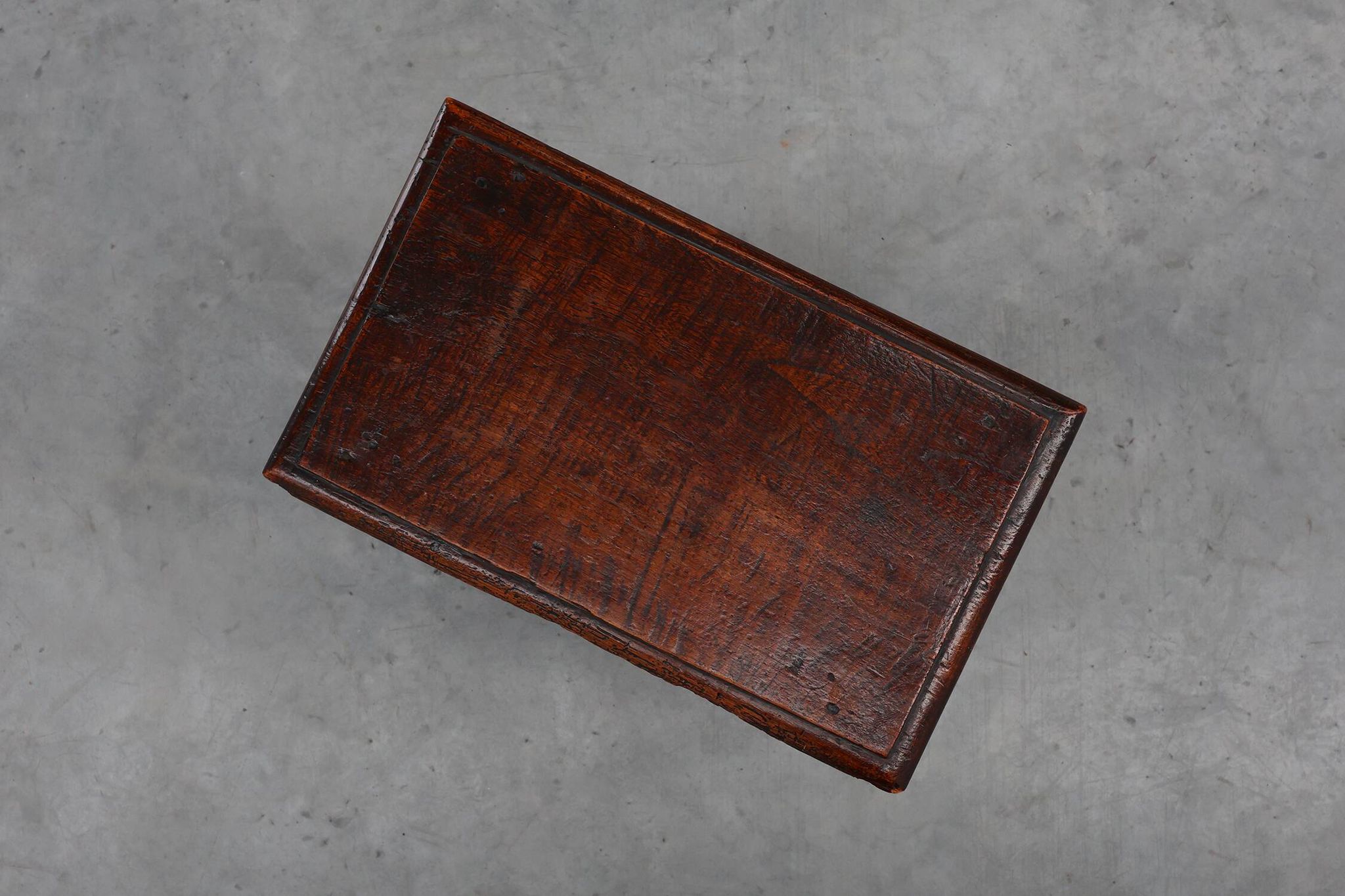 19th Century oak rectangular joint stool or table with turned legs, France