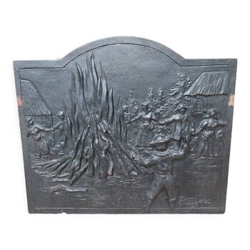 Cast iron plate fireplace