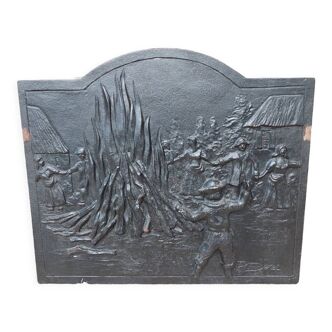 Cast iron plate fireplace