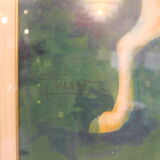 Framed painting representing horses, signed, XX th