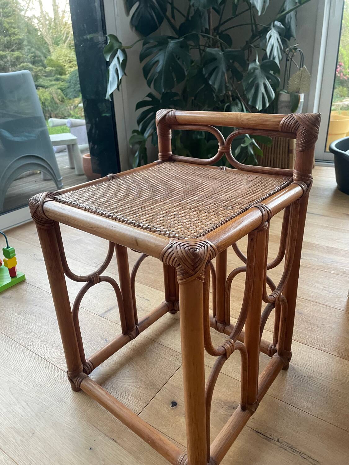 Vintage rattan side table