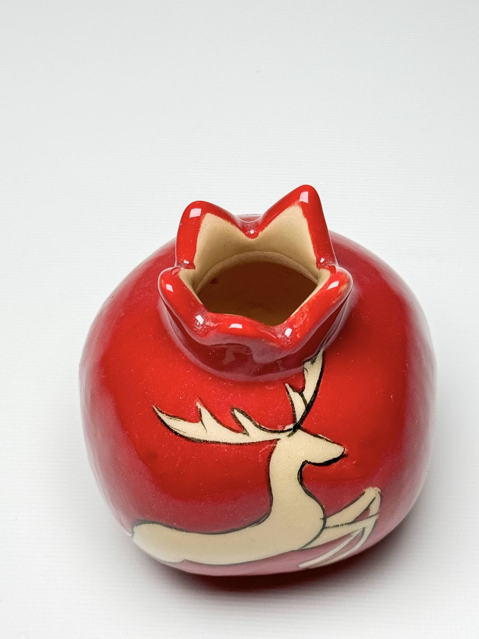 Mini vase en céramique rouge d'Iznik Noël