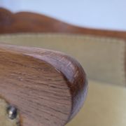 1960s, Danish side/children's armchair, light green furniture velour, oak w