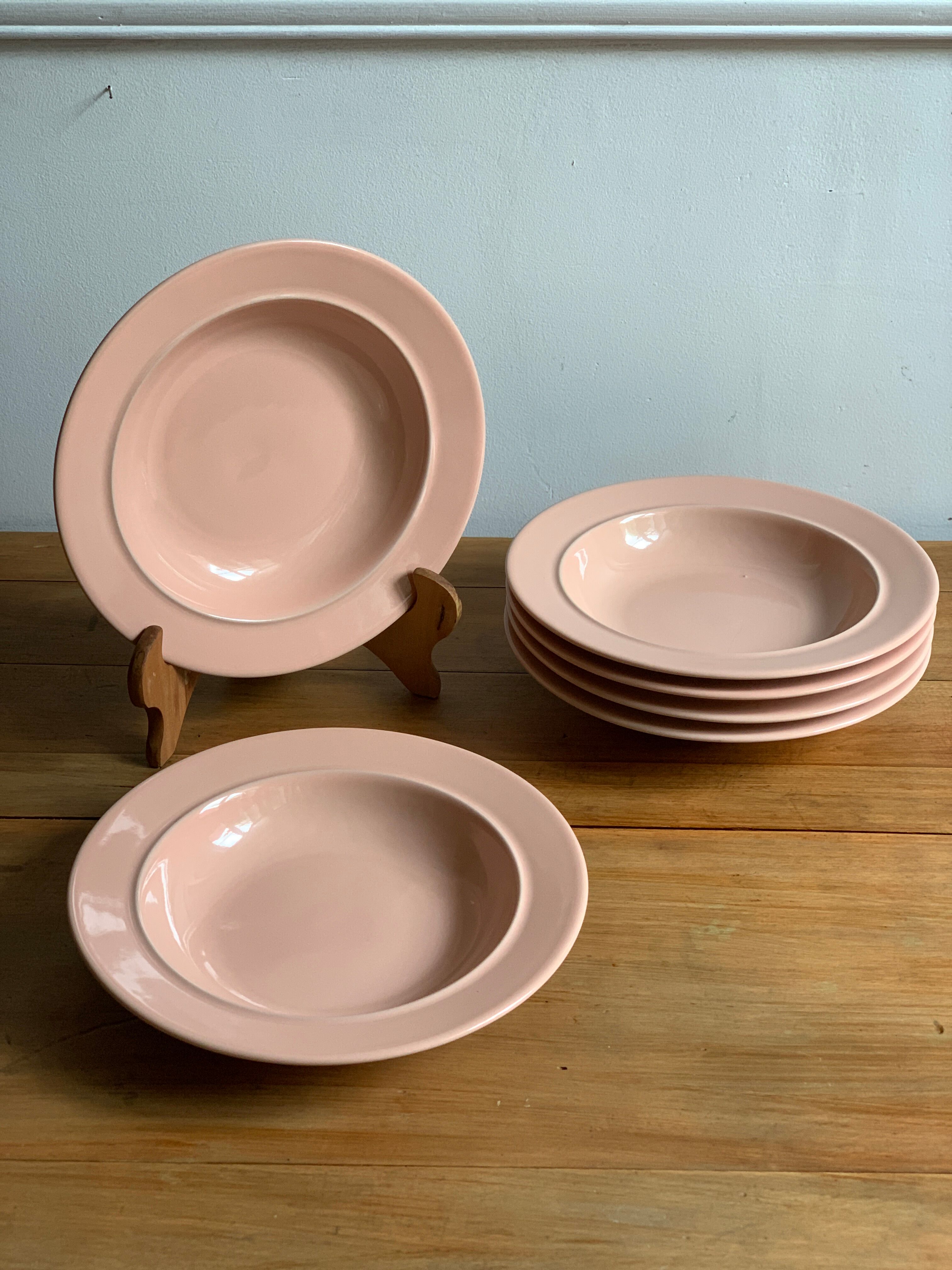 Pink ceramic plates