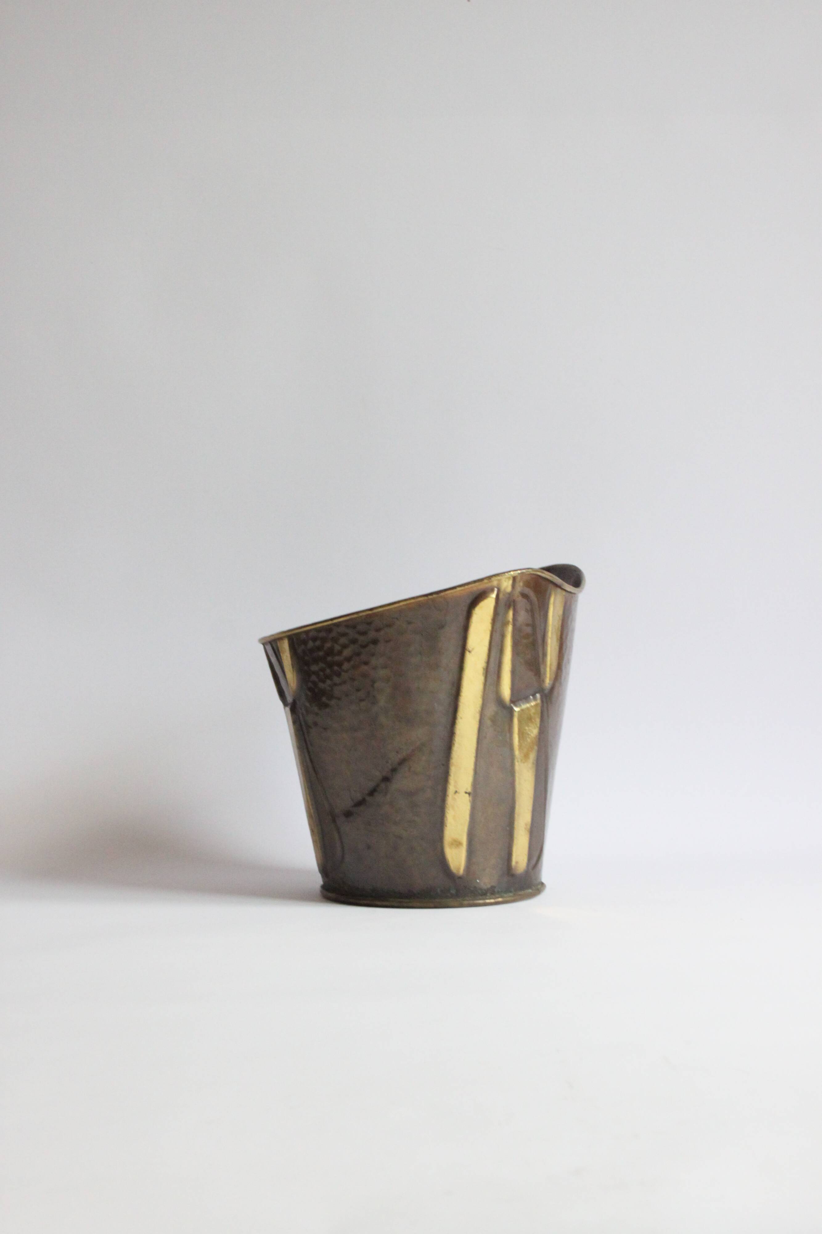 Modernist copper cachepot, 1950s.