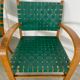 2 armchairs bridge vintage year 50 wood and vinyl