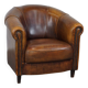 Charming, classy, and comfortable sheepskin leather club armchair