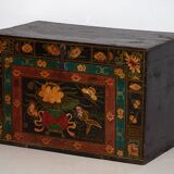 Antique Chinese Dark Colored Trunk with Floral Motifs (c.1900) #2