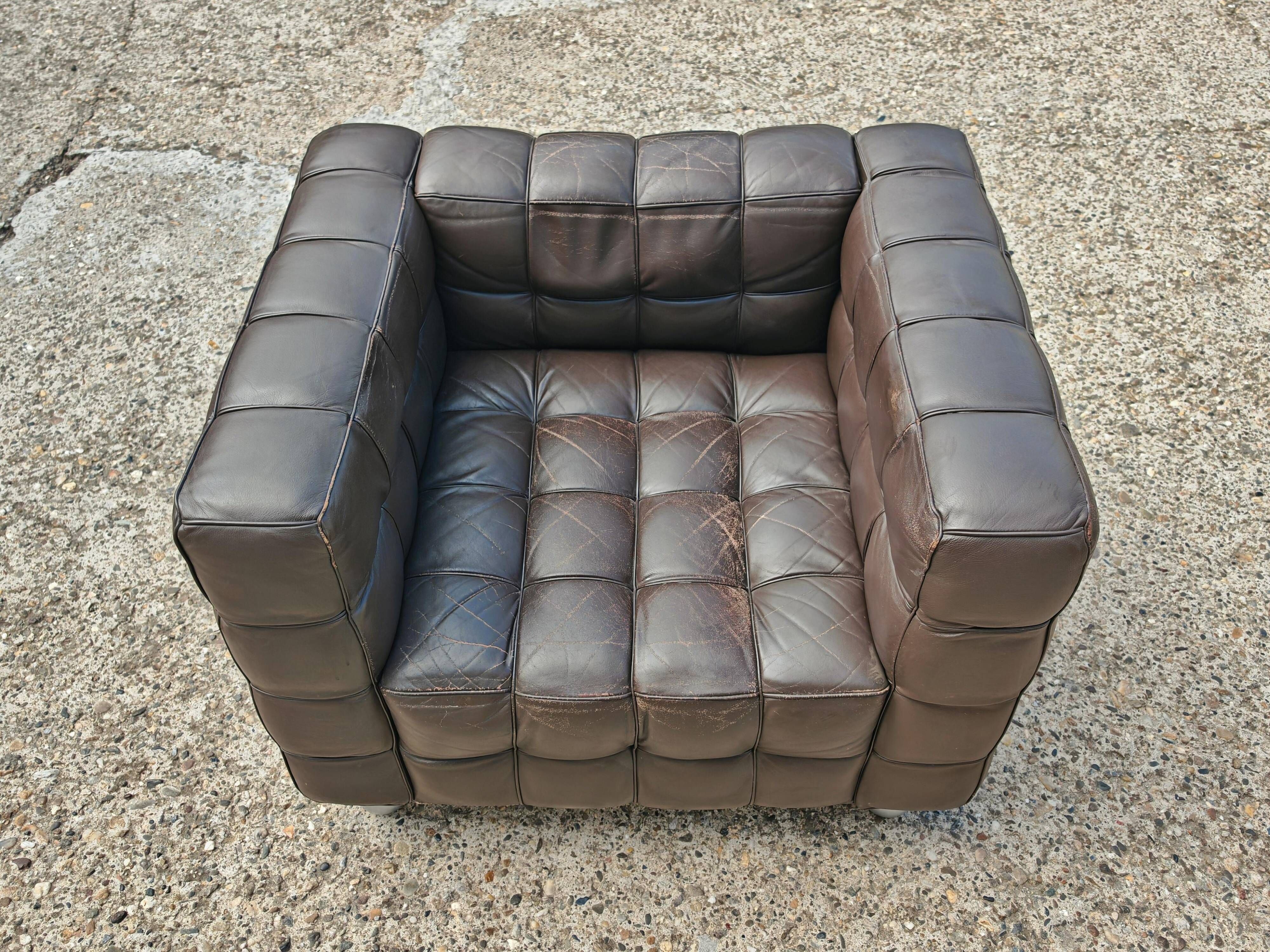 Fauteuil Vienna Secession Kubus par Josef Hoffmann, fabriqué par Wittmann