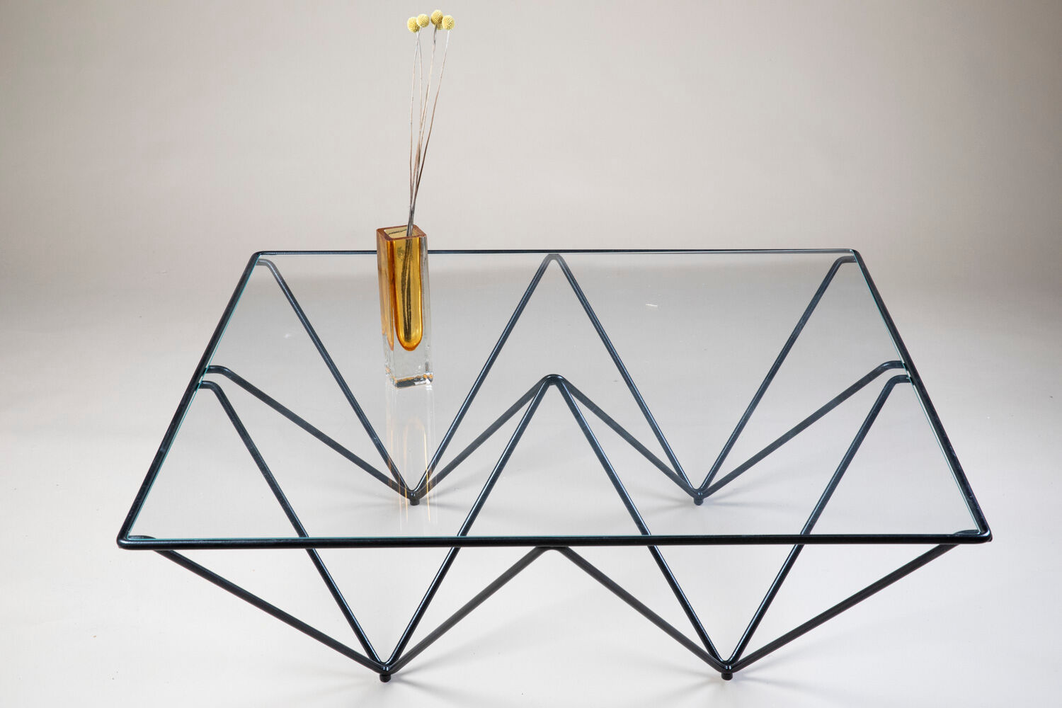 Metal and glass coffee table