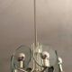 Italian silver plated chandelier with 6 crystal glass discs, 1960s