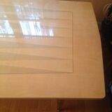 Large clear varnish wooden table