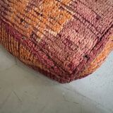 Vintage Berber pouf in handwoven wool