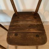 Set of 6 brutalist wooden chairs