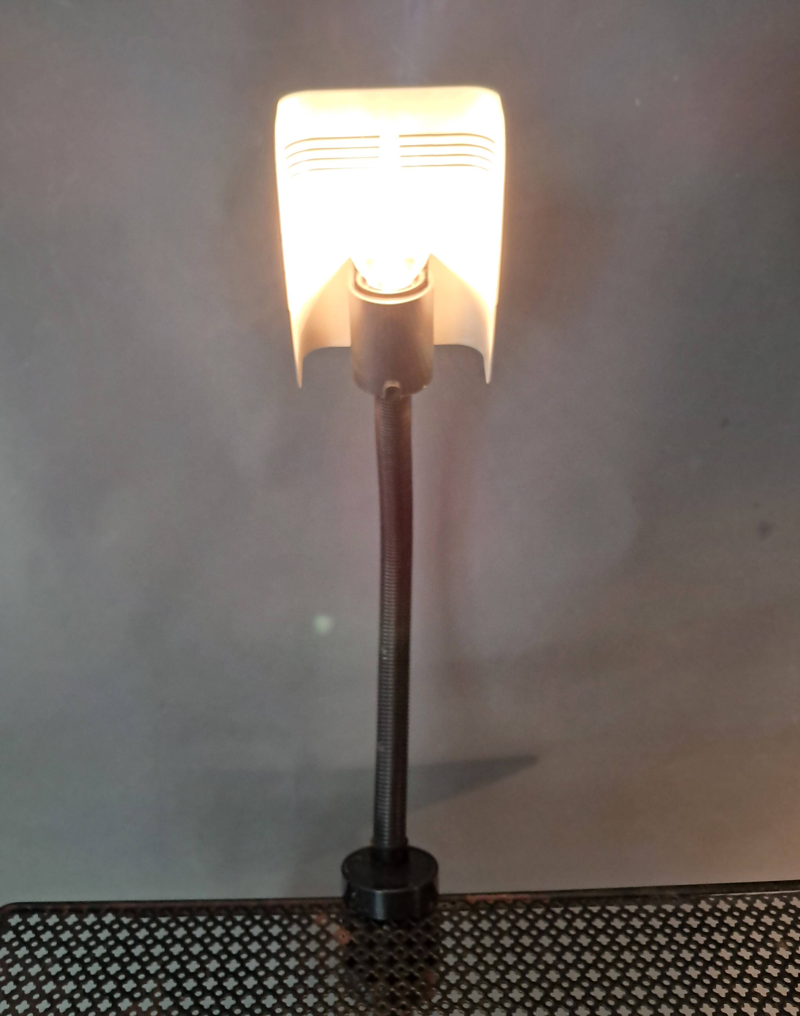 1970 Targetti Sankey workshop lamp in brushed aluminum.
