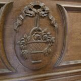 Old Louis XVI style oak headboard, 144cms L